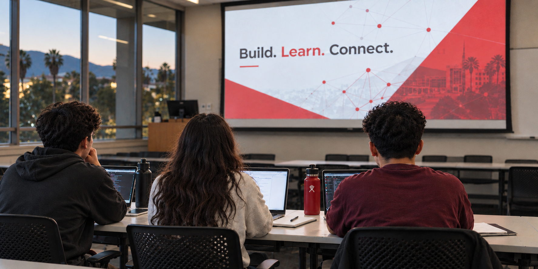 Students attending a MISA technology meeting